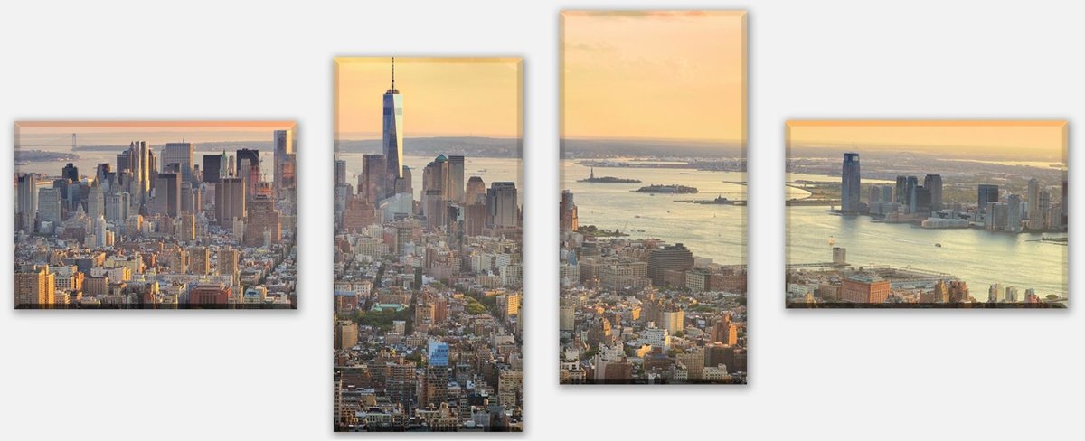 Stretched Canvas Print Sunset in Manhattan M0728