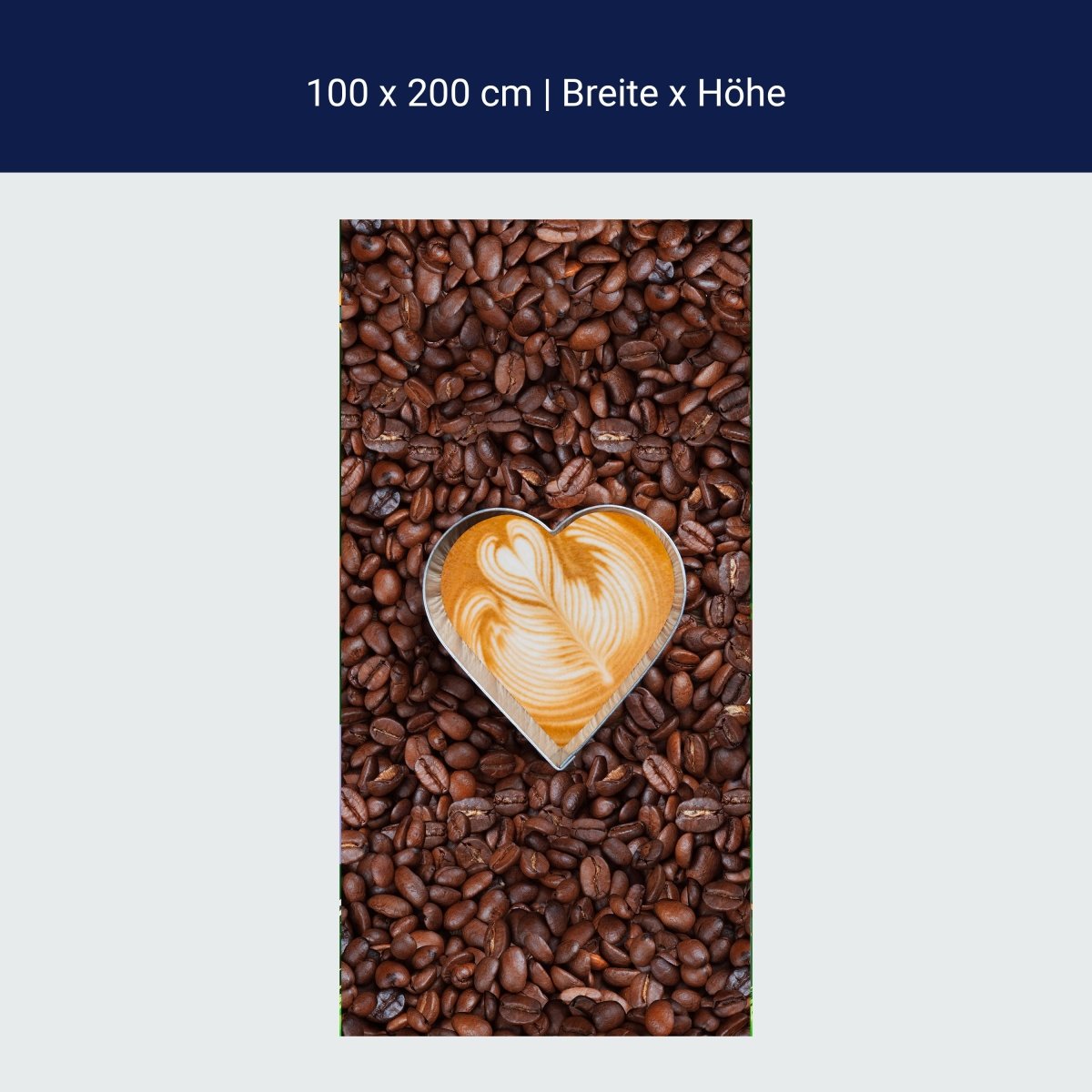 Door wallpaper coffee beans and coffee hearts M0731