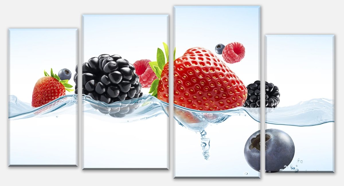 Stretched Canvas Print Close up view of fresh berries M0737