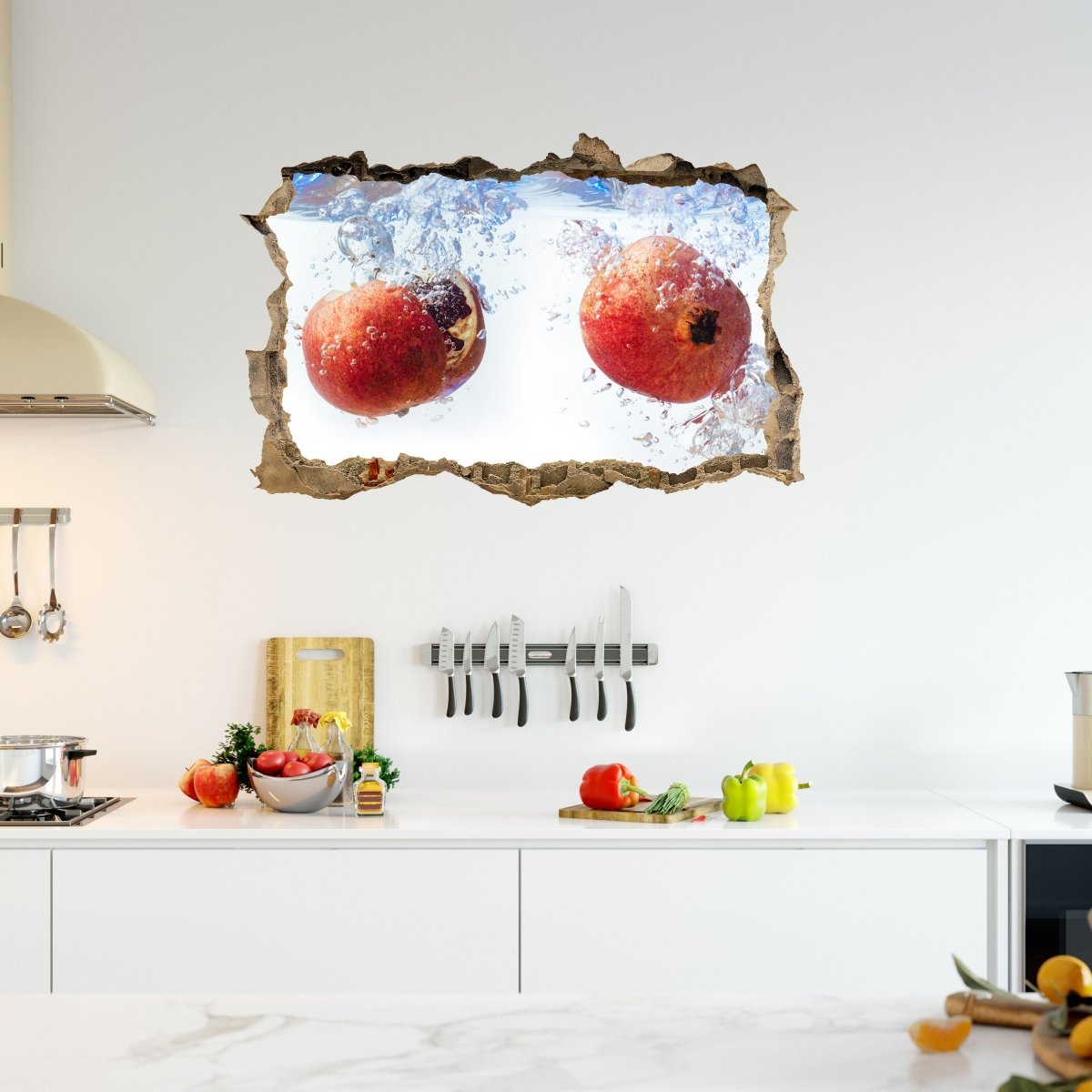 Pomegranate in water 3D wall sticker - Wall Decal M0738