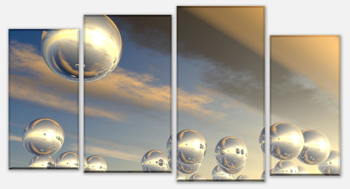 Leinwandbild Mehrteiler Himmel mit futuristischen Sphären M0763