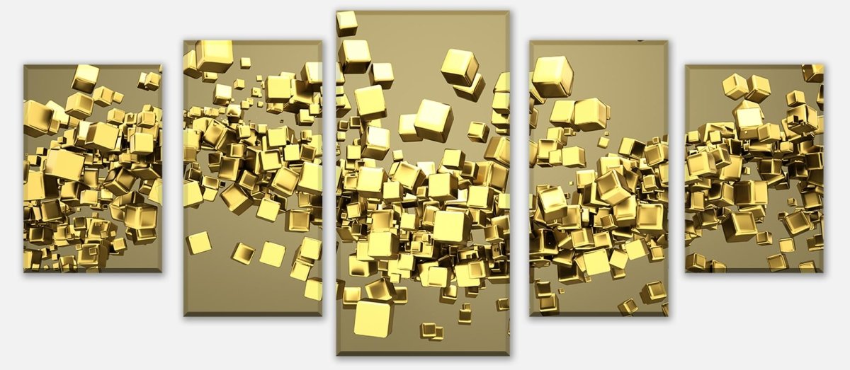 Leinwandbild Mehrteiler Golden Cubes Hintergrund M0765 entdecken - Bild 1