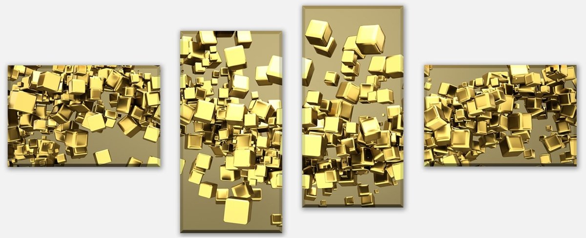 Canvas Print Stretcher Golden Cubes Background M0765