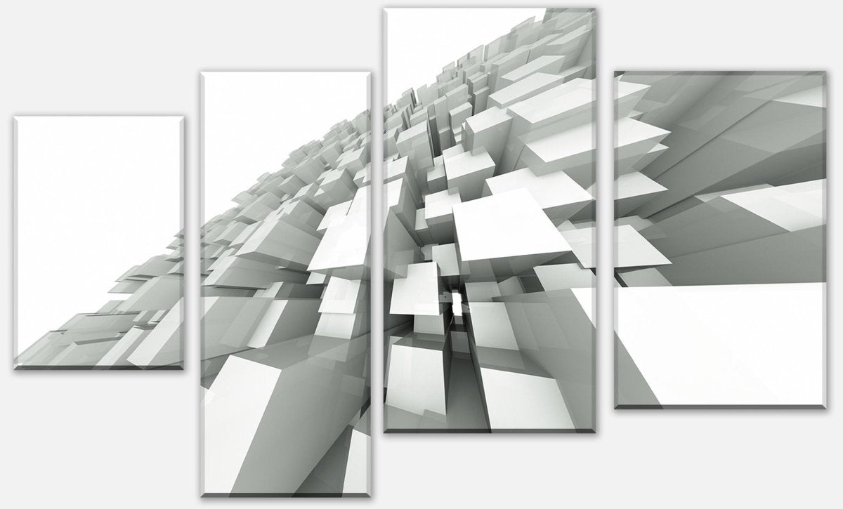 Tableau sur toile Fond 3D en plusieurs parties avec des structures carrées M0766