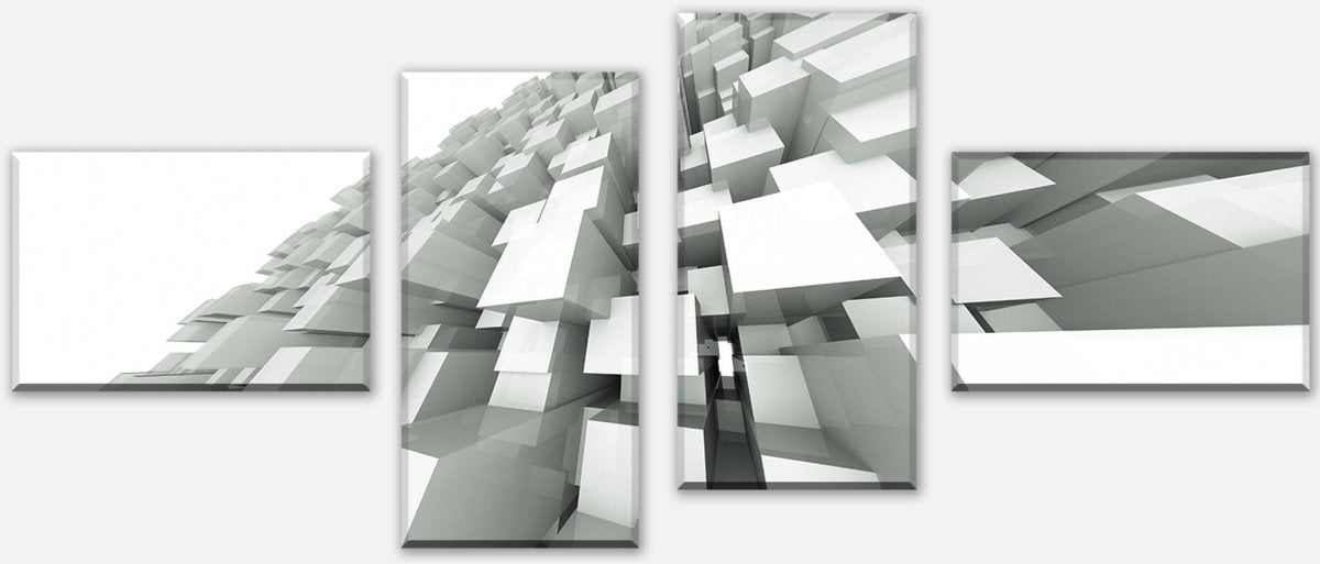 Canvas Print Multi-part 3D background with square structures M0766