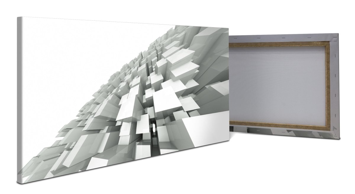 Leinwandbild 3D-Hintergrund mit quadratischen Strukturen M0766 - Bild 1