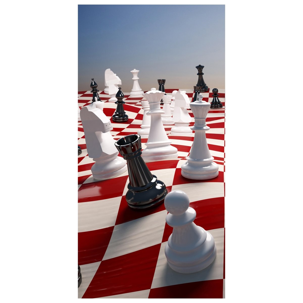 Türtapete Schach auf einem winkenden Schachfeld M0779 - Bild 2