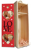 Red wine box LOVE with hearts and photo M0781