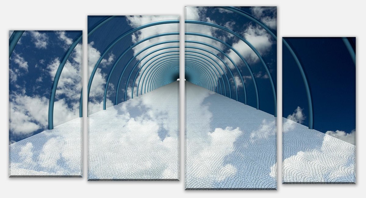 Leinwandbild Mehrteiler Tunnel in Wolken M0784