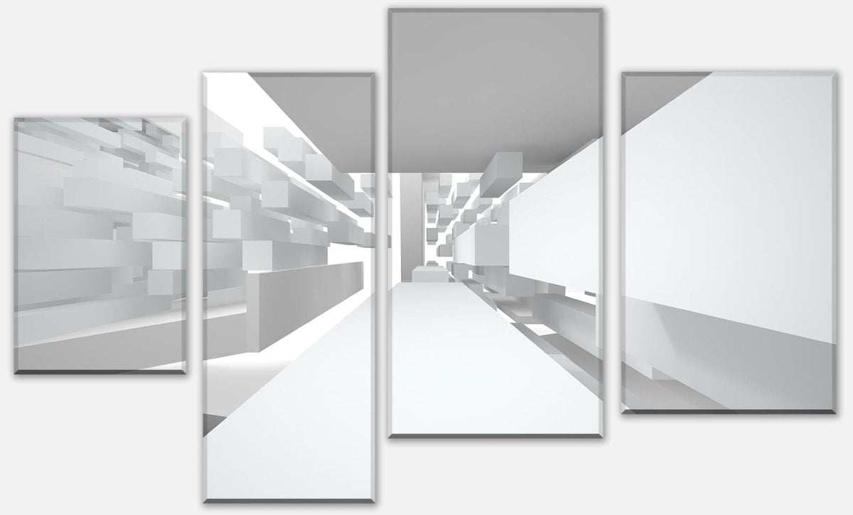 Leinwandbild Mehrteiler Abstrakte weiße Architektur M0787