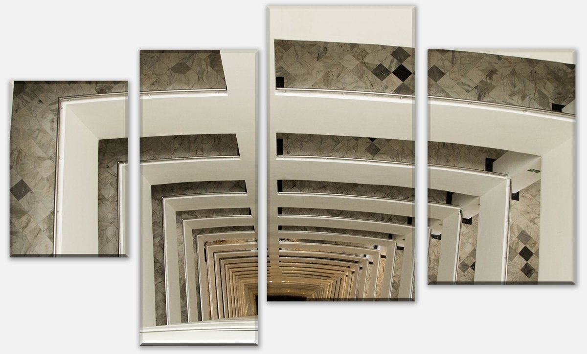 Leinwandbild Mehrteiler Treppenhaus im Haus M0793