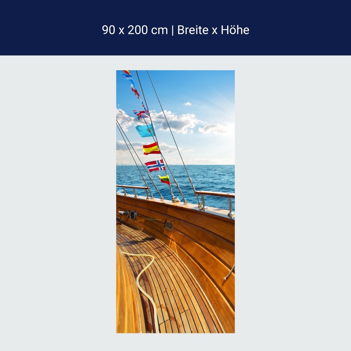 Poster de porte Yacht dans la mer aux beaux jours M0795