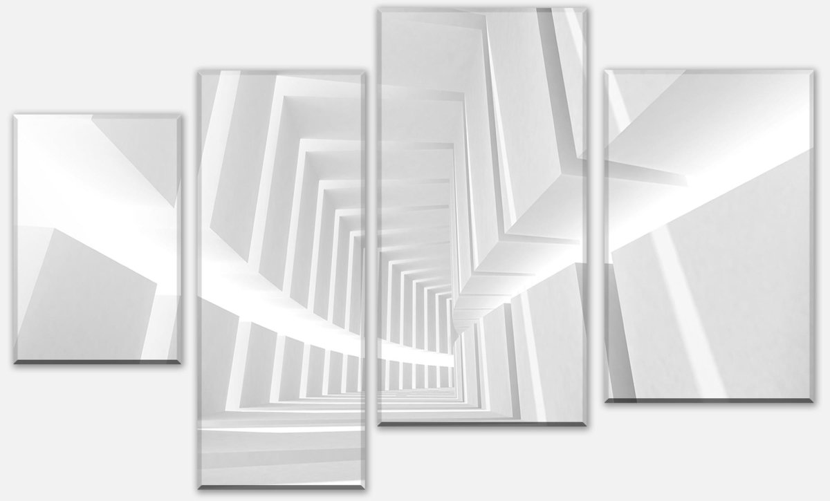 Leinwandbild Mehrteiler Weißer leerer Korridor M0798