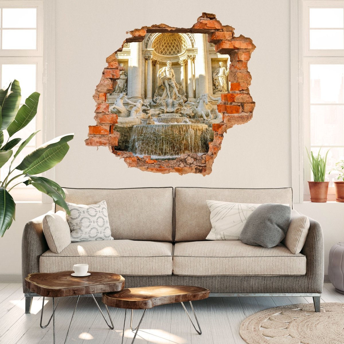 3D wall sticker Trevi Fountain in Rome - Wall Decal M0801