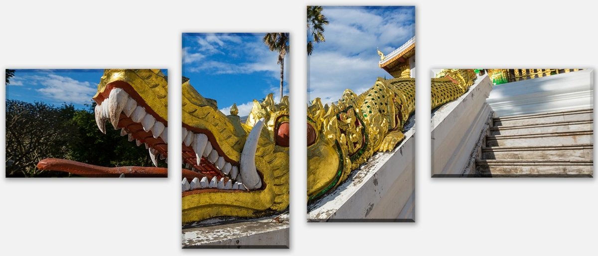 Leinwandbild Mehrteiler Tempel in Luang Prabang M0802