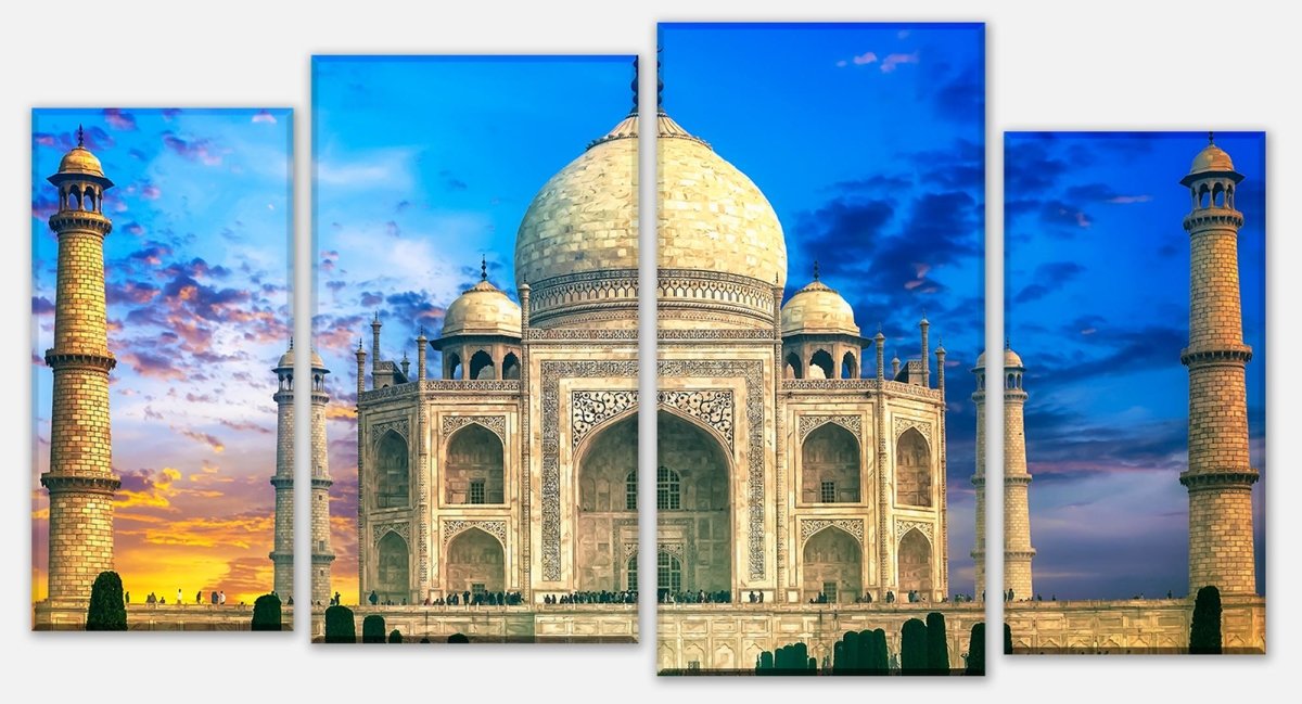 Leinwandbild Mehrteiler Taj Mahal Indien Sonnenuntergang M0803