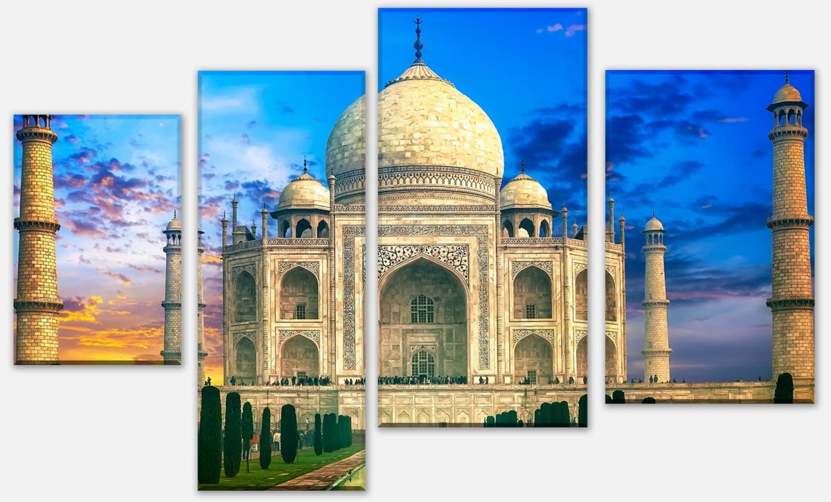 Stretched Canvas Print Taj Mahal India Sunset M0803