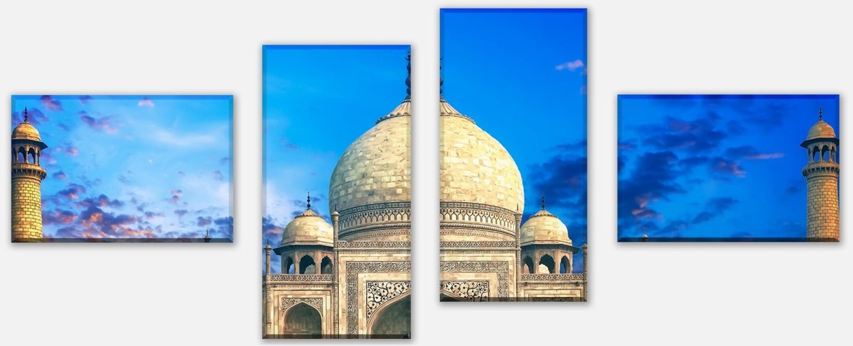 Stretched Canvas Print Taj Mahal India Sunset M0803