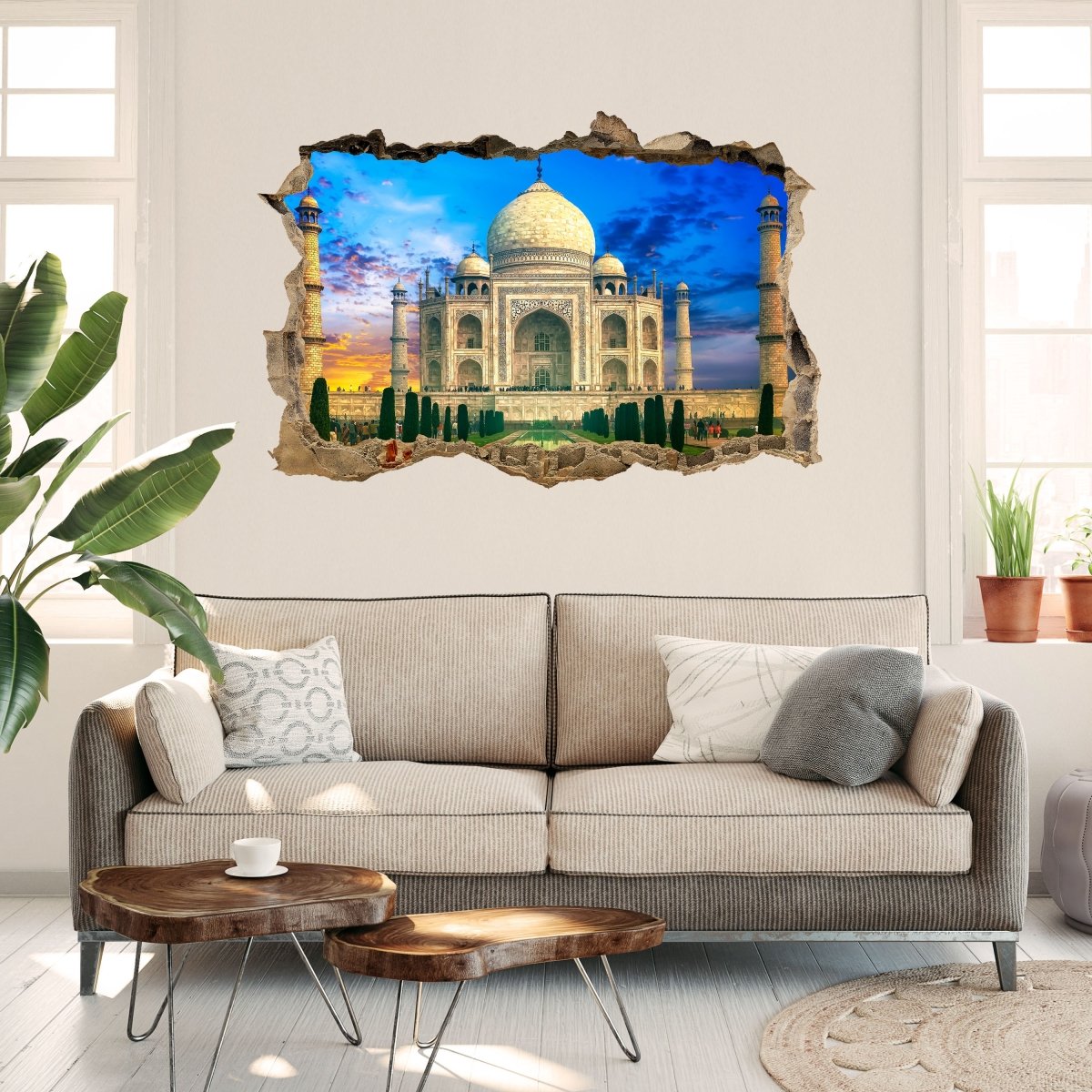 3D wall sticker Taj Mahal India sunset - Wall Decal M0803