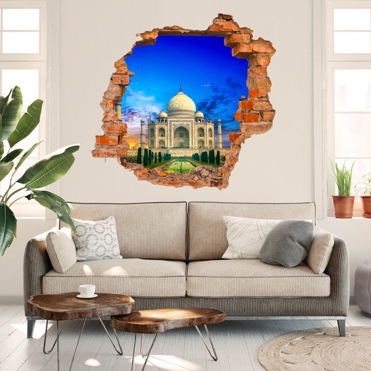 3D wall sticker Taj Mahal India sunset - Wall Decal M0803