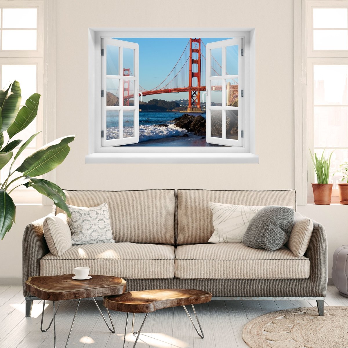 3D Wall Sticker Golden Gate Bridge - Wall Decal M0805