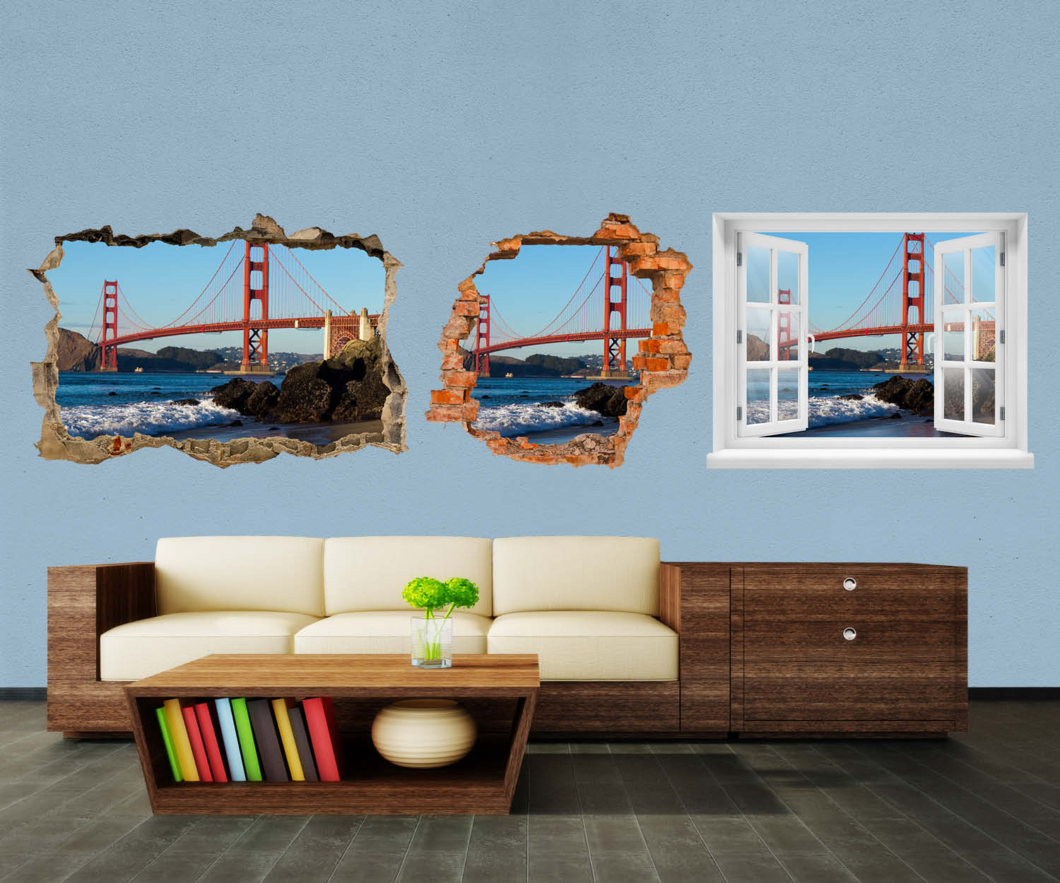 3D-Wandtattoo Golden Gate Bridge entdecken - Wandsticker M0805 - Bild 1