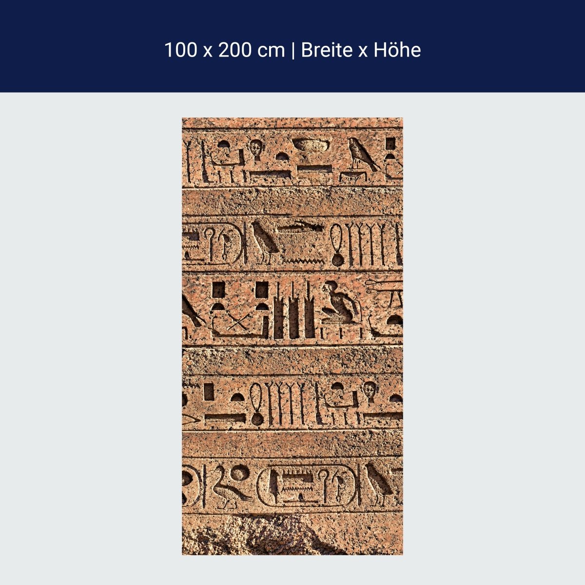 Duschwand Ägyptische Hieroglyphen auf einer alten Mauer M0806
