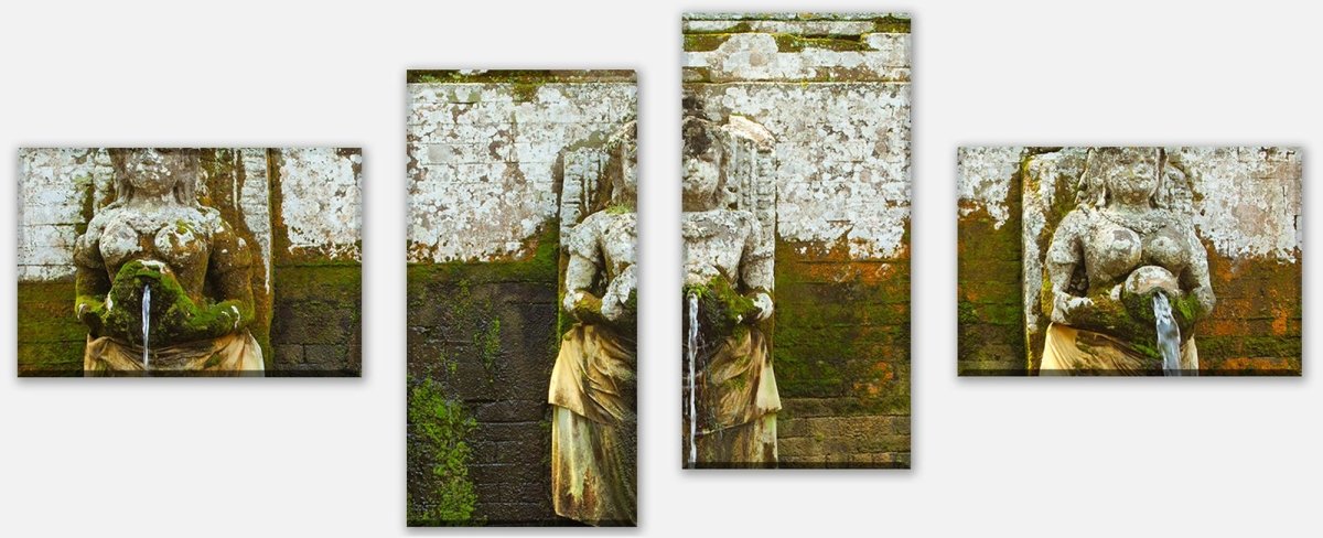 Tableau sur toile Fontaine à panneaux multiples au temple de Goa Gajah, Indonésie M0808