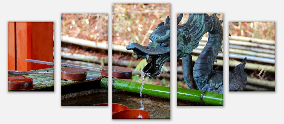 Leinwandbild Mehrteiler Brunnen im japanischen Tempelgarten M0812 entdecken - Bild 1