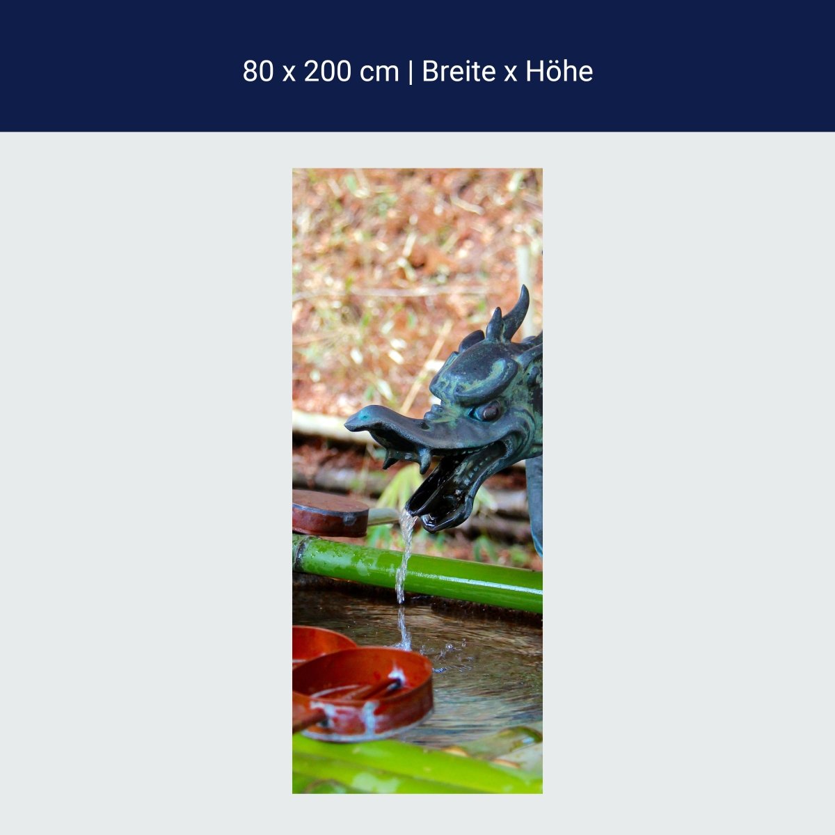 Türtapete Brunnen im japanischen Tempelgarten M0812