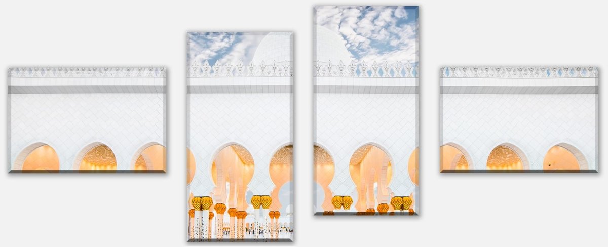 Stretched canvas print Arches of the Grand Mosque in Abu Dhabi M0813