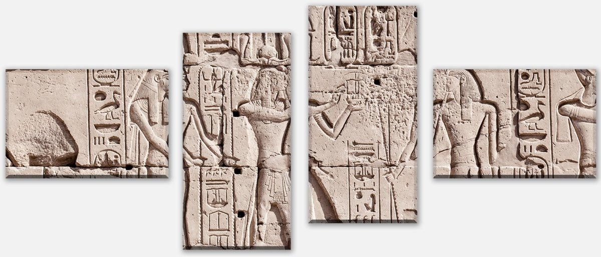 Leinwandbild Mehrteiler Hieroglyphenschnitzereien an der Wand M0817