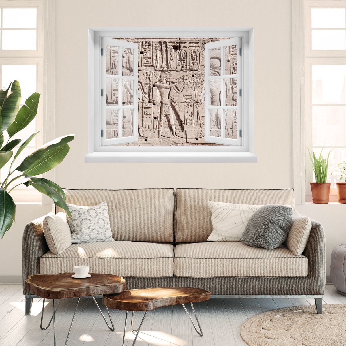 3D wall sticker carvings of hieroglyphs on the wall - Wall Decal M0817
