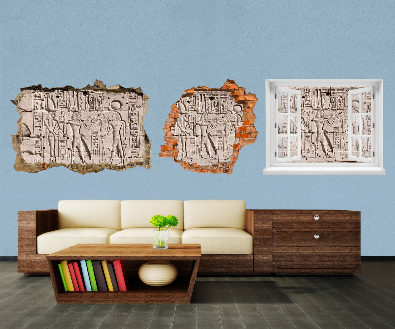 3D-Wandtattoo Hieroglyphenschnitzereien an der Wand entdecken - Wandsticker M0817 - Bild 1