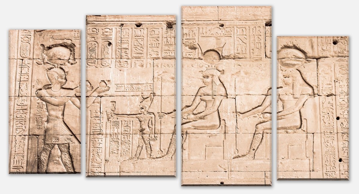 Tableau sur toile Mur à plusieurs panneaux du Temple d'Hathor à Dendérah M0826