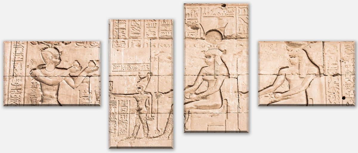 Leinwandbild Mehrteiler Mauer des Tempels von Hathor bei Dendera M0826