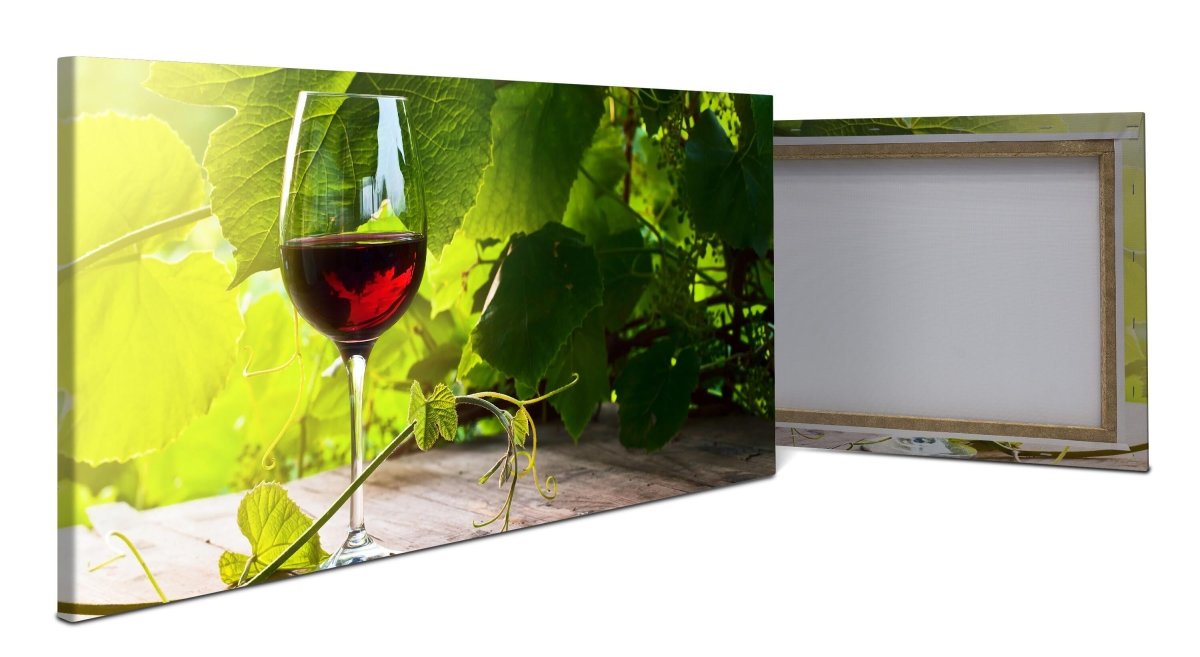 Leinwandbild Glas mit Rotwein im Weinberg M0830 kaufen - Bild 1