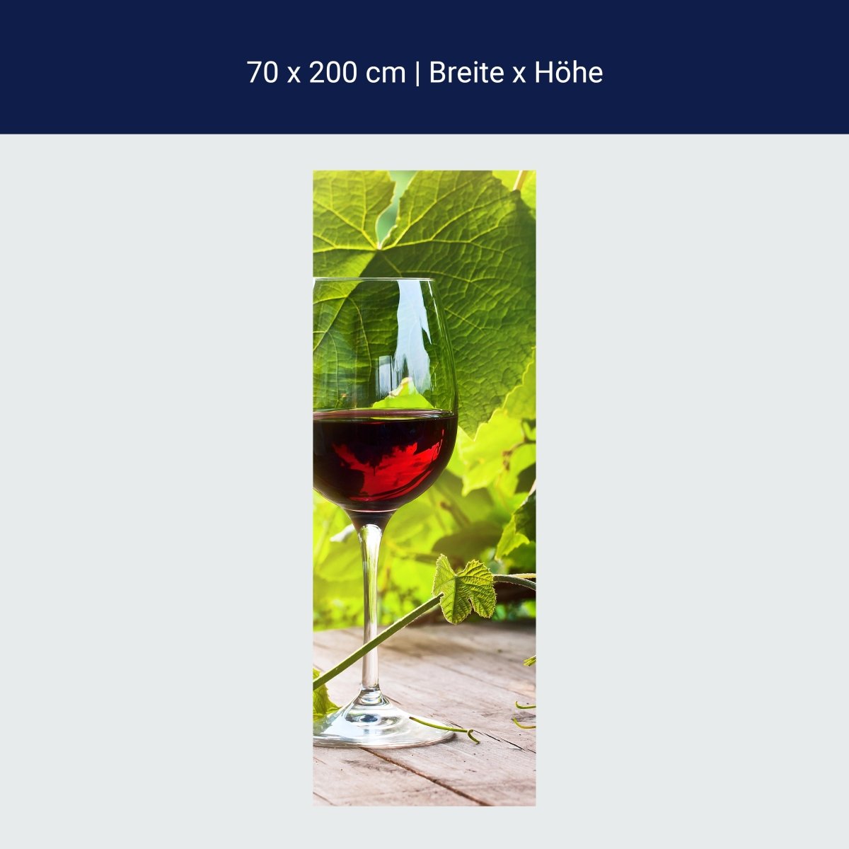 Door wallpaper glass with red wine in the vineyard M0830
