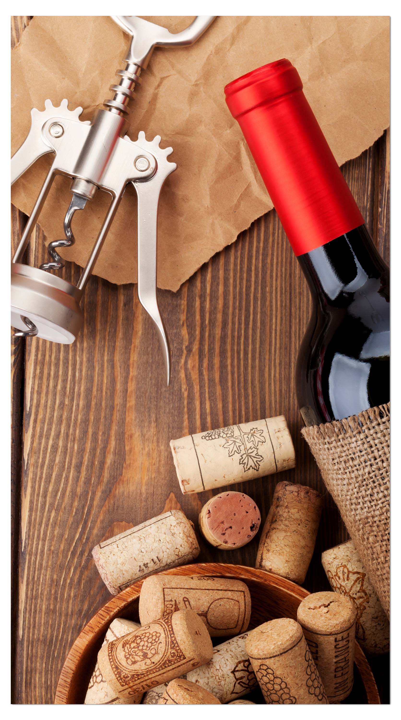 Garderobe Rotweinflasche, Schüssel mit Korken und Korkenzieher M0832 entdecken - Bild 4