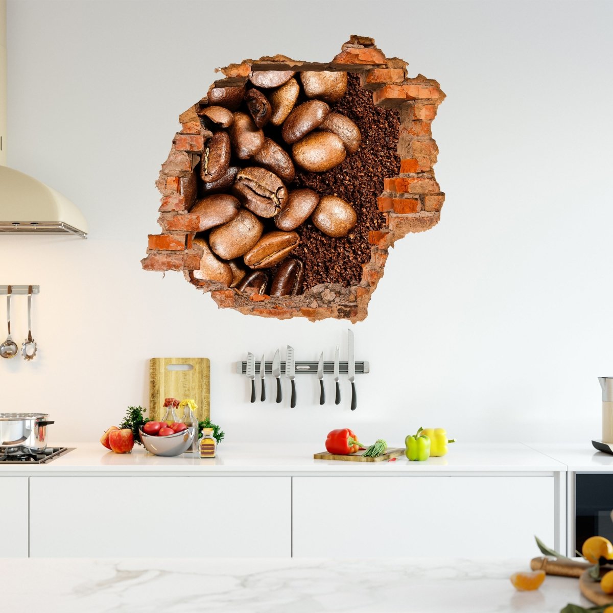 Roasted coffee beans 3D wall sticker - Wall Decal M0835