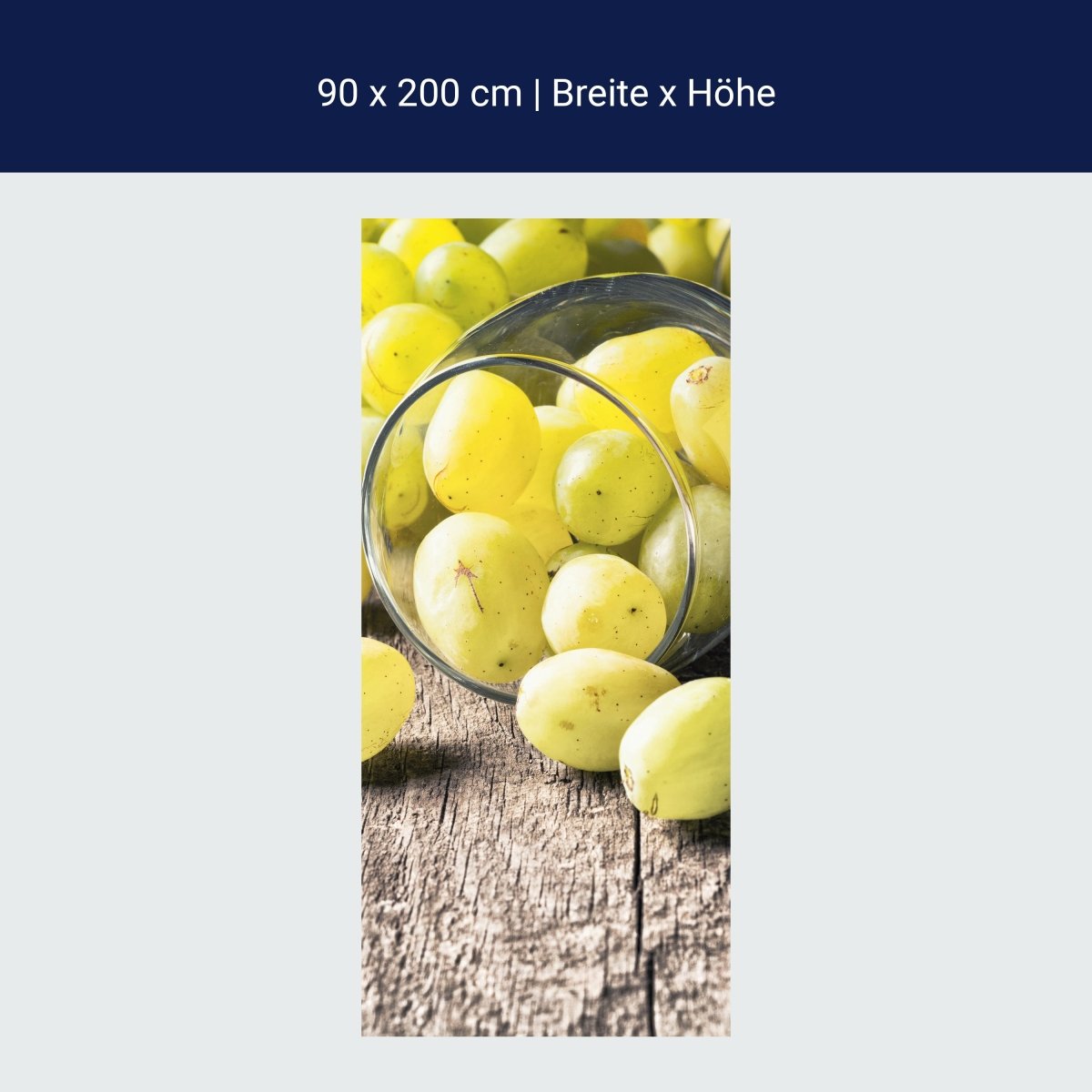 Poster de porte Bouteille de vin blanc, raisins et bouchon M0836