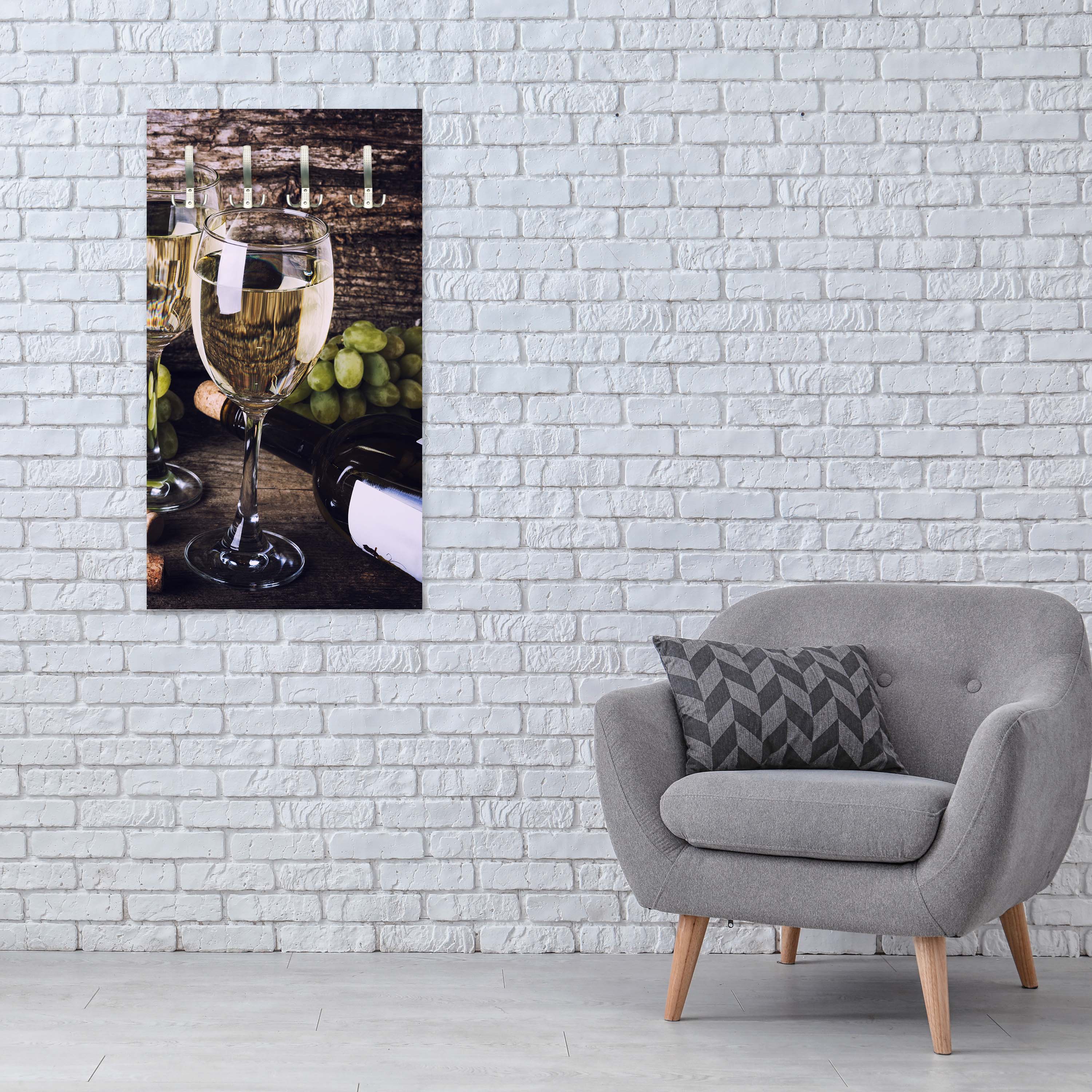 Garderobe alten hölzernen Hintergrund mit Gläser Weißwein M0837 entdecken - Bild 5