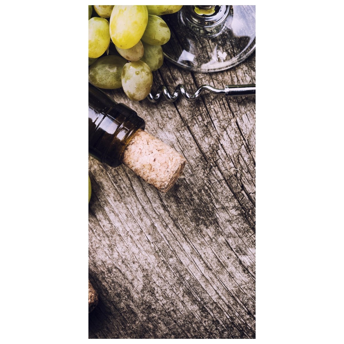 Türtapete Traube und Korken auf alten hölzernen Hintergrund M0839 - Bild 2