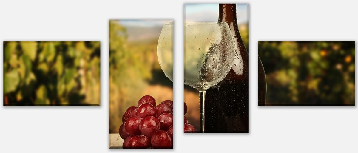 Leinwandbild Mehrteiler Ein Glas Wein M0840