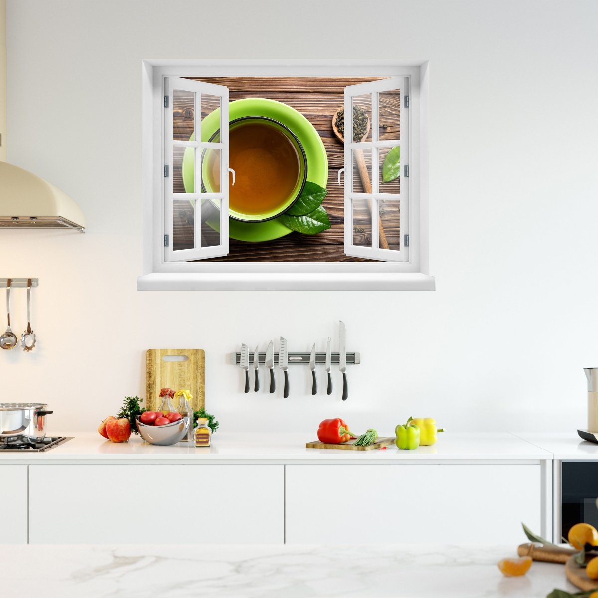 3D wall sticker top view of a tea cup - Wall Decal M0841