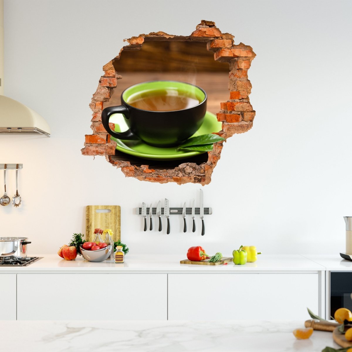 Sticker mural 3D Tasse de thé chaud - Wall Decal M0842