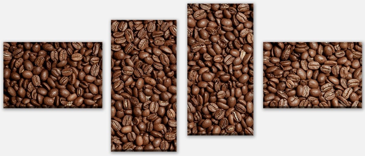 Leinwandbild Mehrteiler Braune Kaffeebohne geröstet M0843