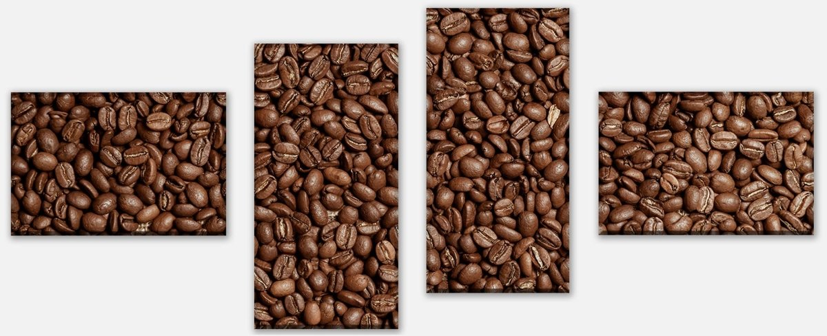 Leinwandbild Mehrteiler Braune Kaffeebohne geröstet M0843