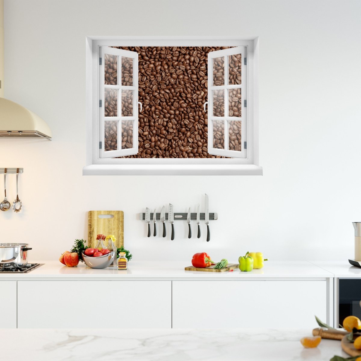 Roasted brown coffee bean 3D wall sticker - Wall Decal M0843