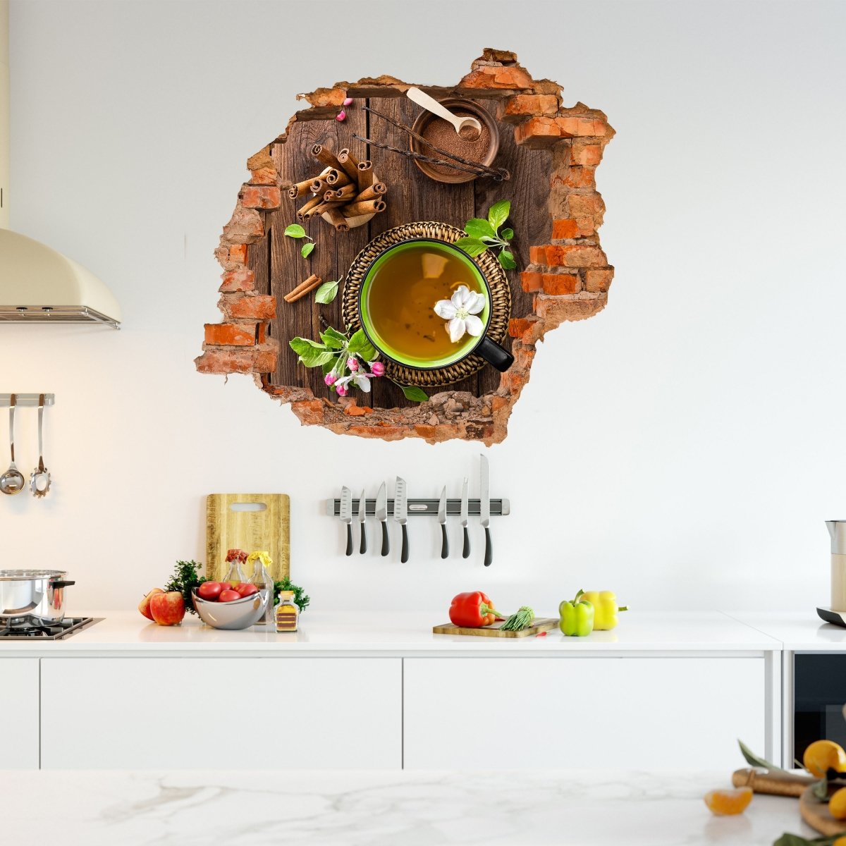 3D wall sticker cup of tea flavored with herbs - Wall Decal M0844